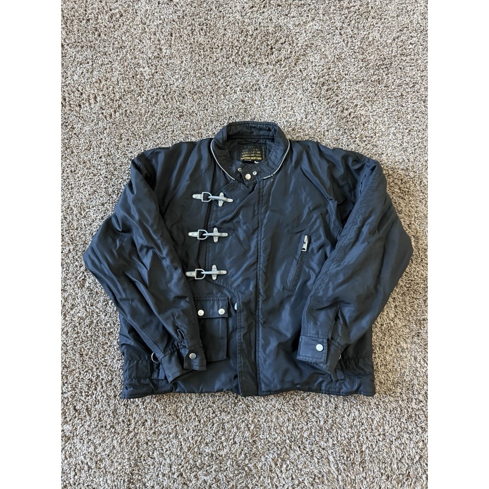 Vintage Avirex Clasp Flight Jacket Mens Sz L Black